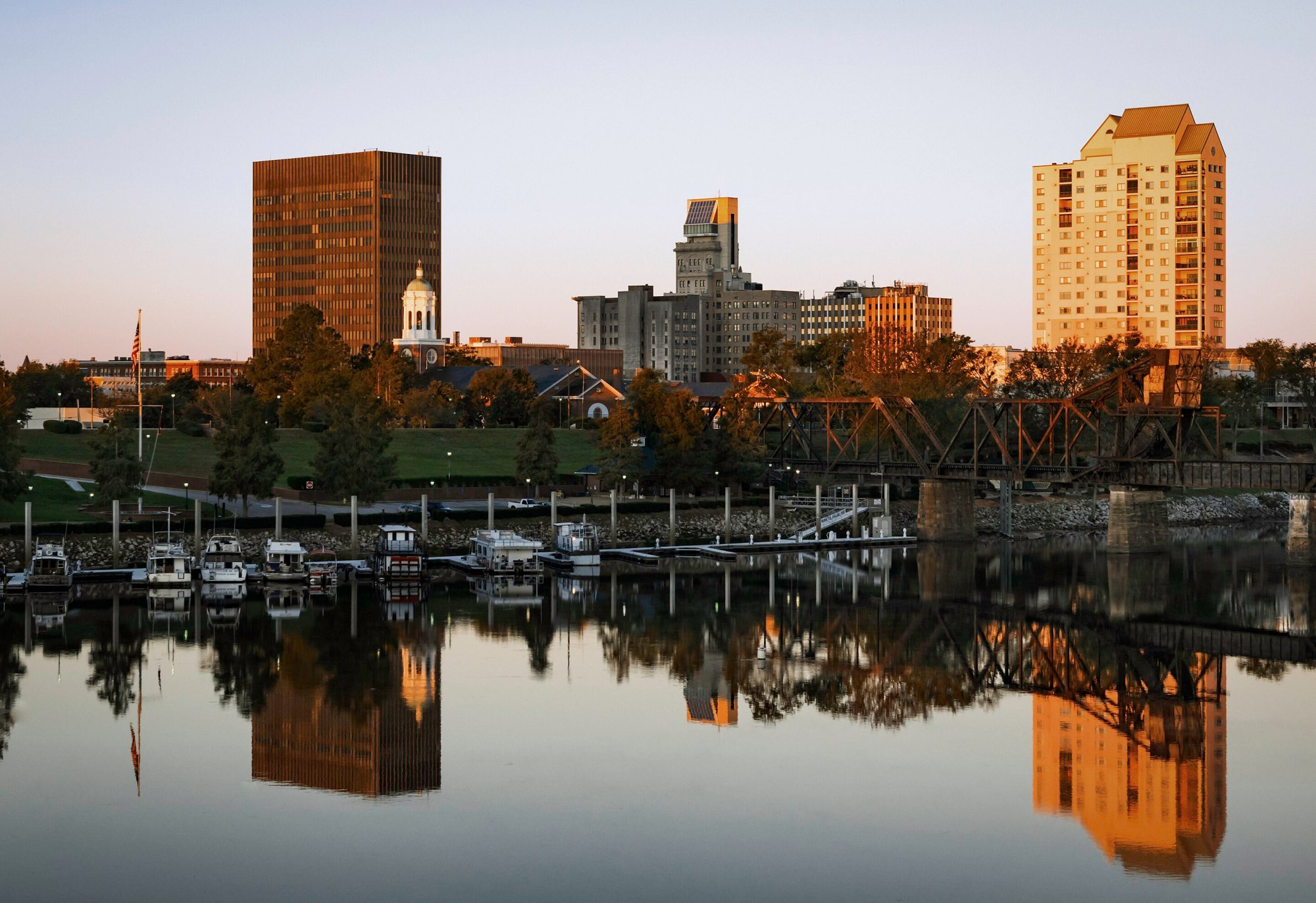 Augusta city line as seen from the water.